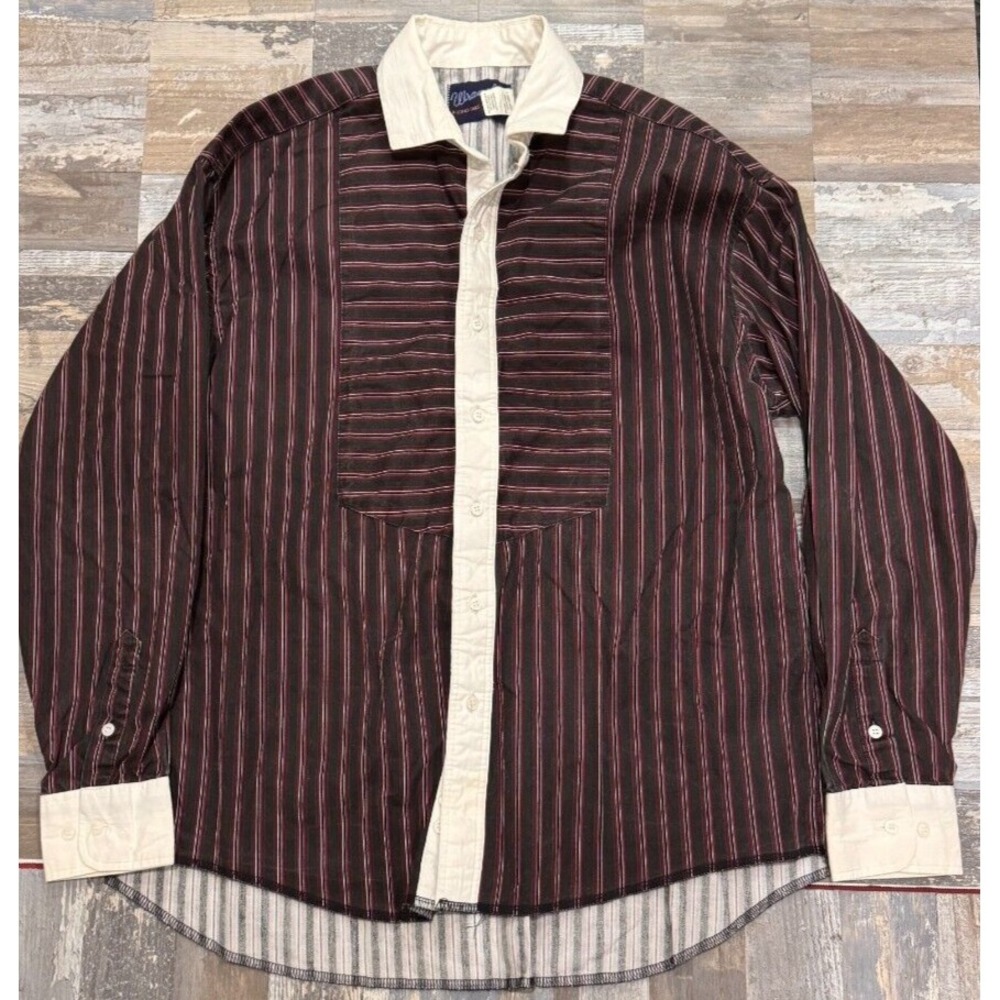 Vintage Wrangler Shirt Mens 17.5 36 Rodeo Brushpopper Western Cowboy X Long Tail